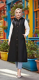 Zincir detaylı kapitone yelek